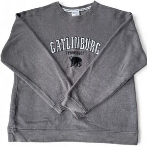 Pacific & Co Gray‎ Gatlinburg Tennessee Bear Graphic Crewneck Sweatshirt Medium